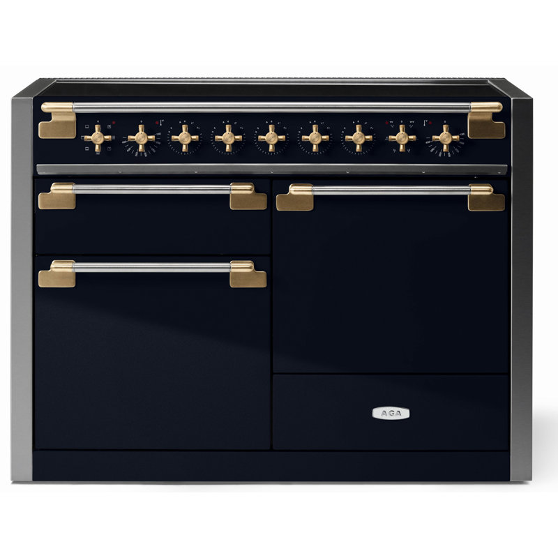 Elise 48" Range, Antique Brass;Gloss Black, Induction