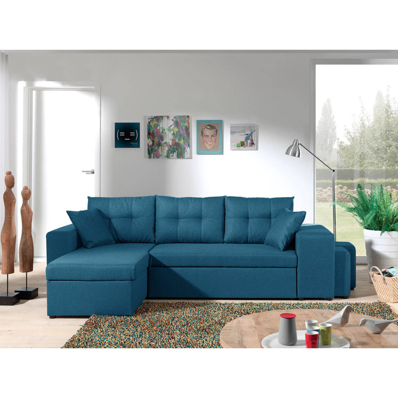 4 Seater Sofa Bed, Blue