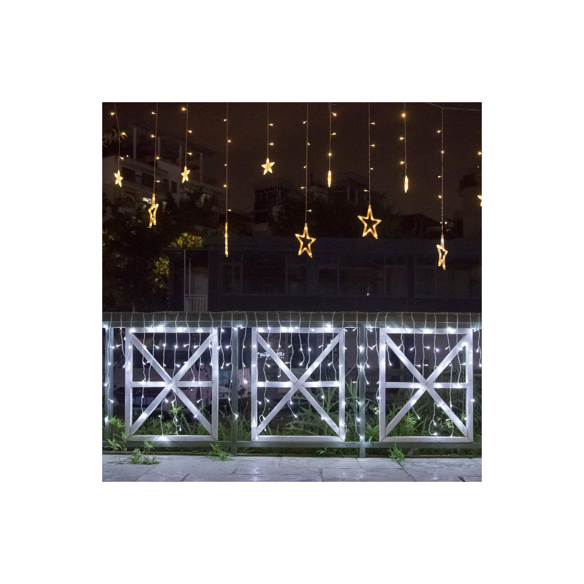 400 LED 32 FT Icicle Lights, White
