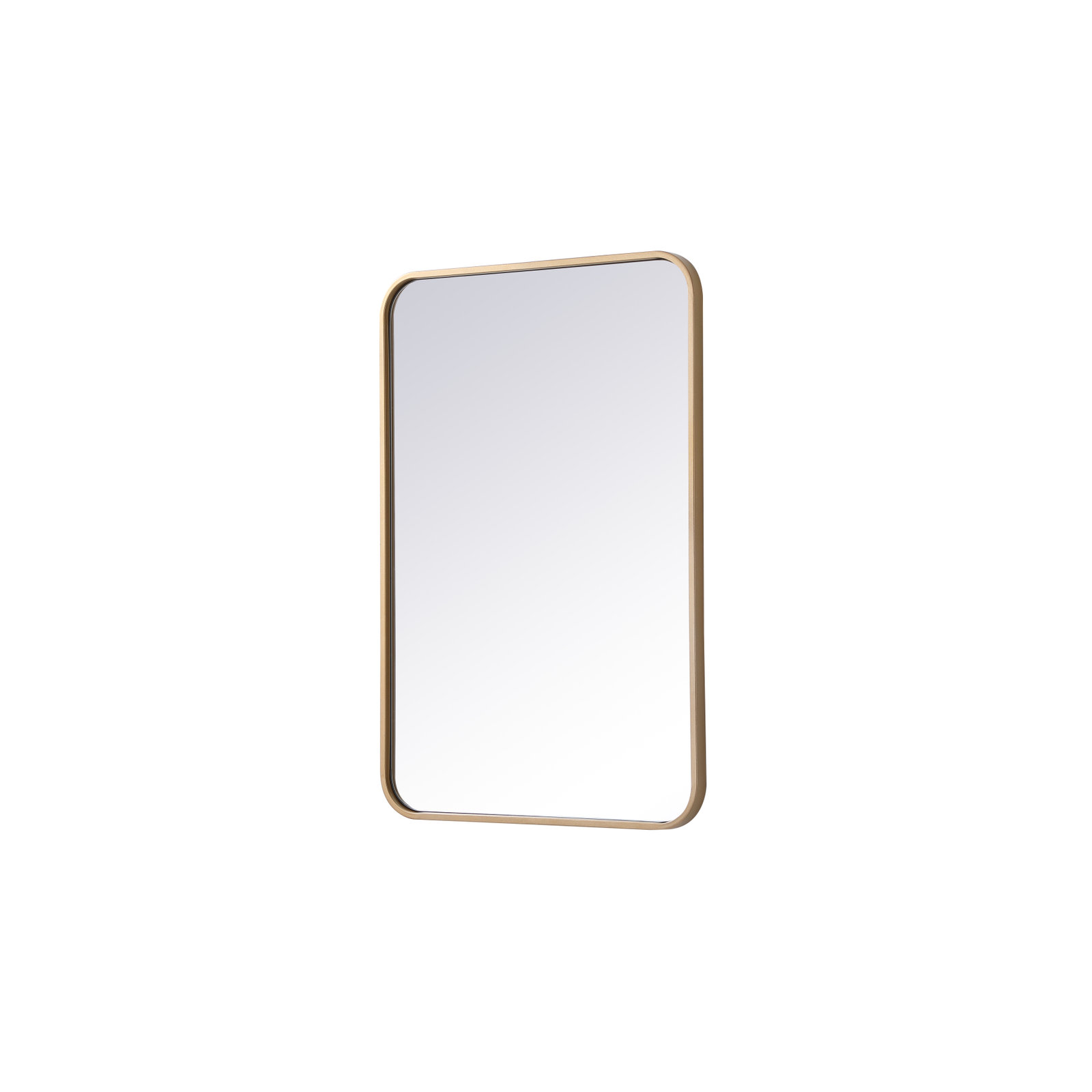 Sabine Metal Rounded Rectangle Wall Mirror, Brass, 30" x 20"