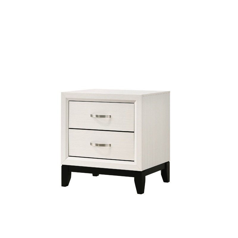 Table de chevet moderne pour chambre à coucher 2 blanche et chic, Blanc