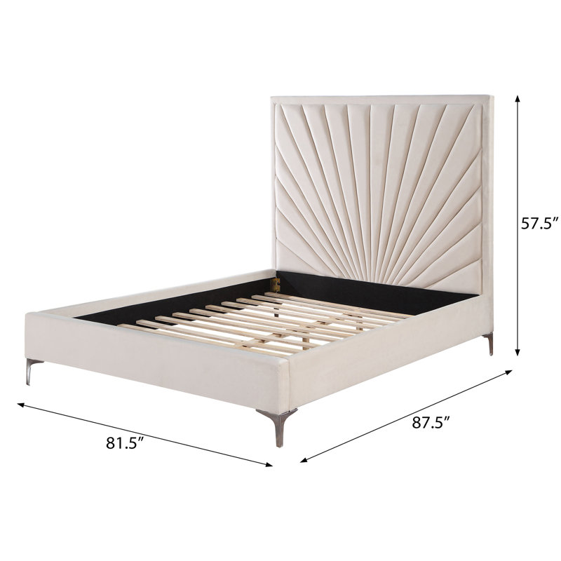 Orpheus Beige Upholstered Tufted Bed, King