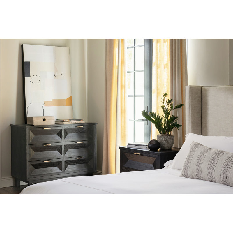 King Beach Crypton Upholstered Wingback Bed with Teak Frame