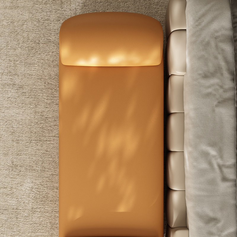 Banc rembourré en cuir Jacara, Orange