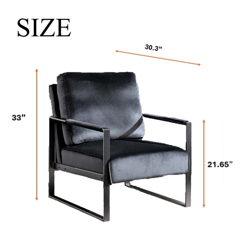 Fauteuil d'appoint Mid-Century, Noir, noir, noir, noir