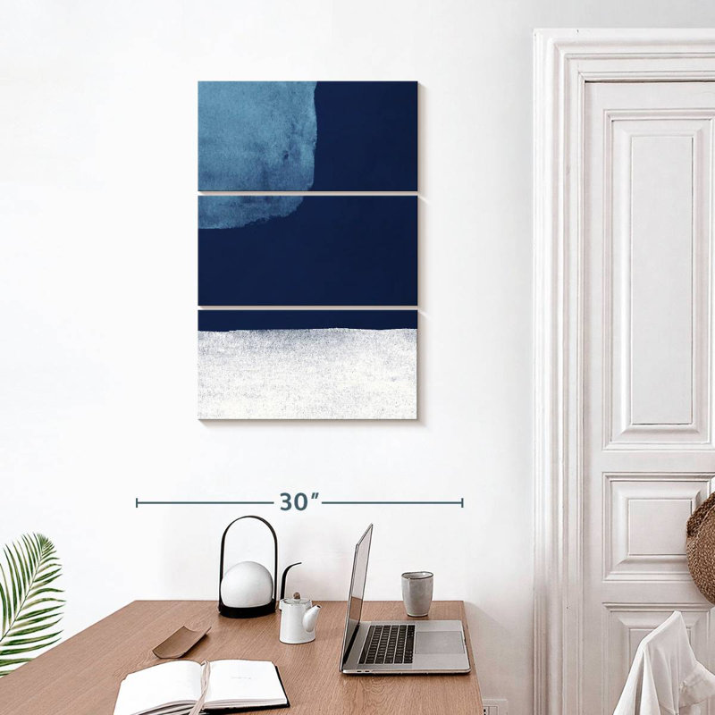 Avery Minimalist Blue Strokes I, H 32 po x l 20 po