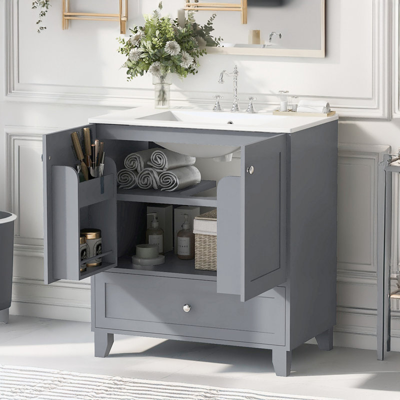 Ensemble de meuble-lavabo avec lavabo en céramique