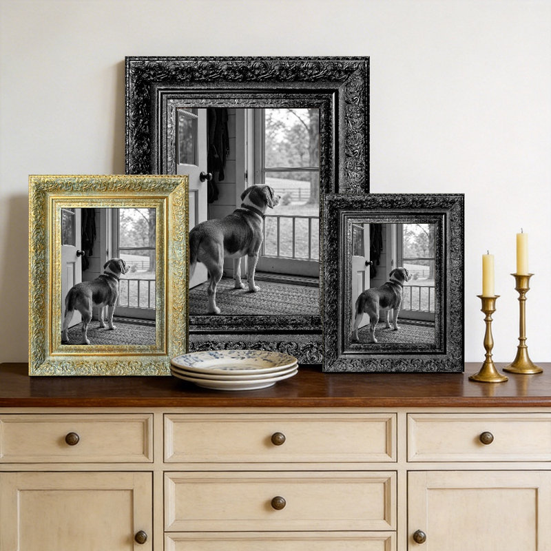 Cadre photo sophistiqué noir 1PC 5 po x 7 po avec décoration murale galerie, Black, 1, L 5 po x H 7 po