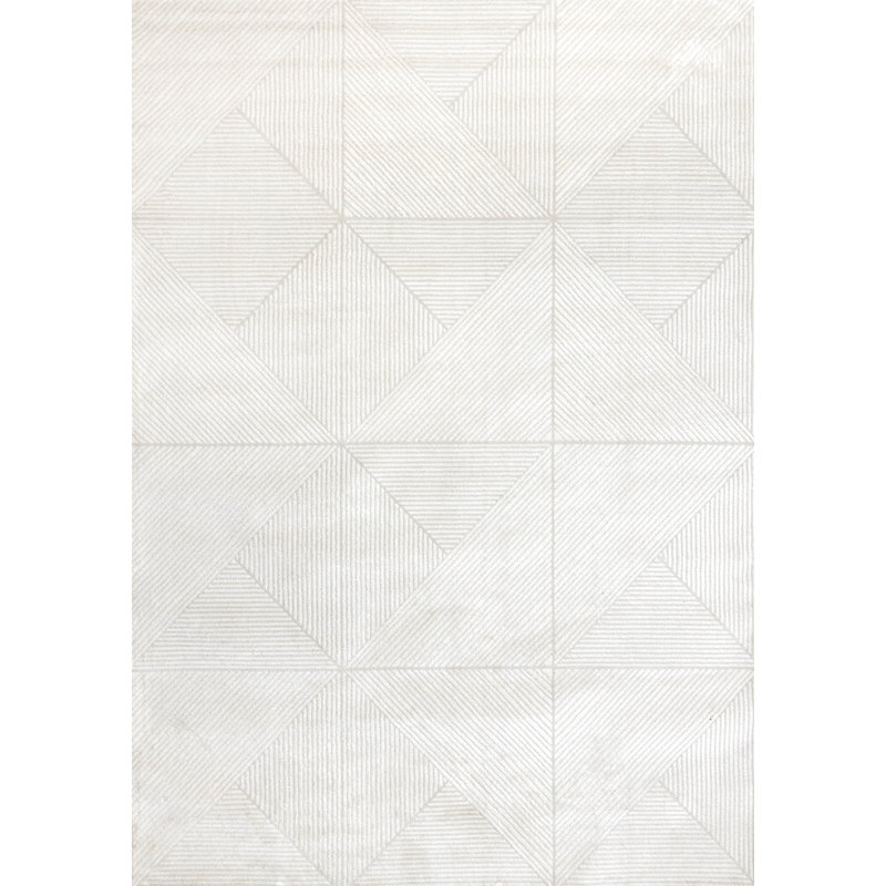 Tapis intérieur à motif de lignes crème caduques, Rectangle 6 pi 7 po x 9 pi 6 po