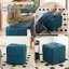 Velours côtelé carré en bleu - Repose-pieds confortable, plusieurs pièces, cadre intérieur, taille 13,97 po, tabouret tissé prêt à l'emploi, tissu doux et respirant, haute résilience, pour 300 livres, convient-129943079