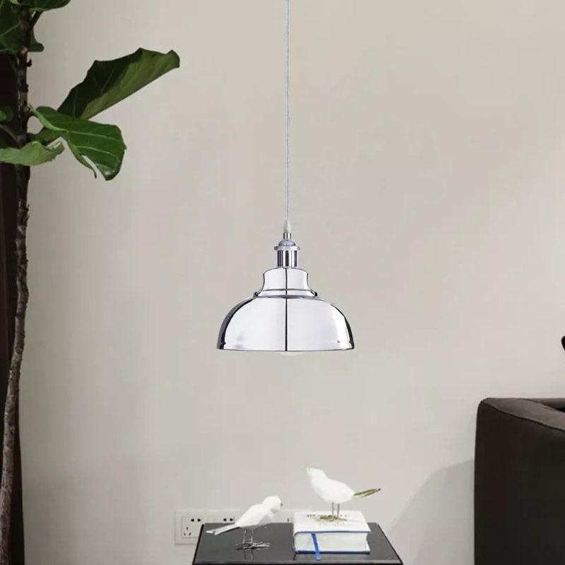 Trabelsi 17cm H Metal Dome Lamp Shade, Chrome