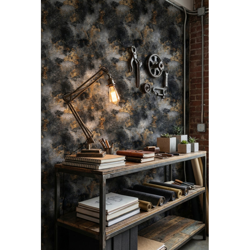 Papier peint marbre or moderne