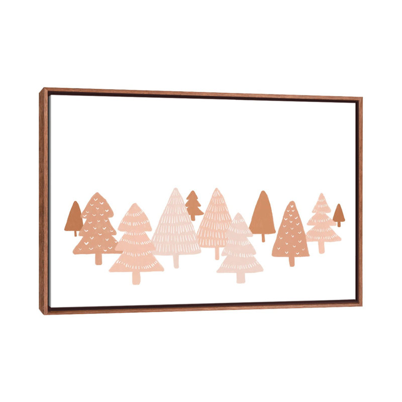 "Blush Winter Trees" par Orara studio, reproduction d’art, H 40 po x l 60 po x 1,5 po, Cadre bois classique, Pas de tapis