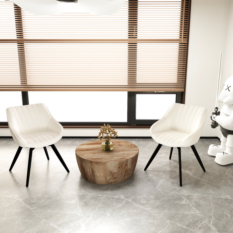 Table basse de 29,53 po et 2 chaises en PU de style médiéval, chaises au toucher doux, assemblage facile pour appartement avec grand espace