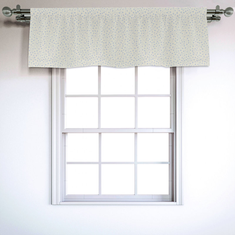 Sateen Floral Ruffled Window Valance