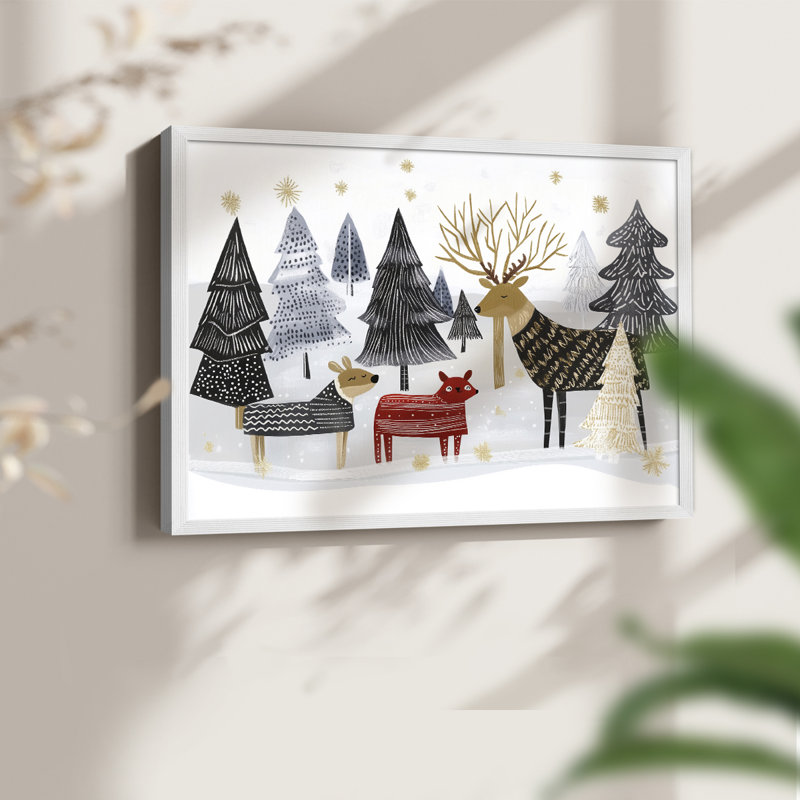Chirstmas Art-CLXV -Framed Print - Restickable, H 22 po x l 28 po, Blanc