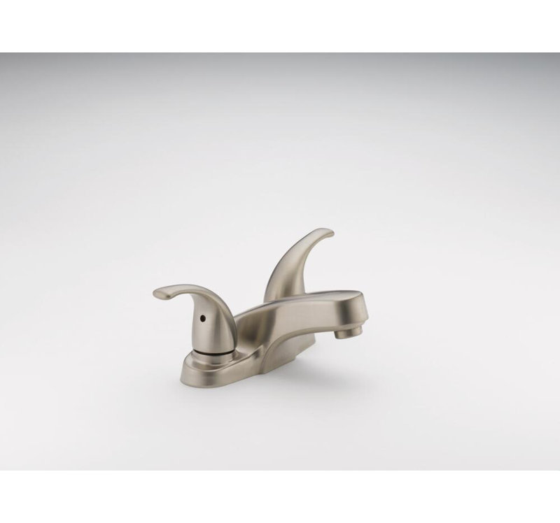 Choice 2-handle Bathroom Faucet with Drain Assembly, Brushed Nickel, Plastic