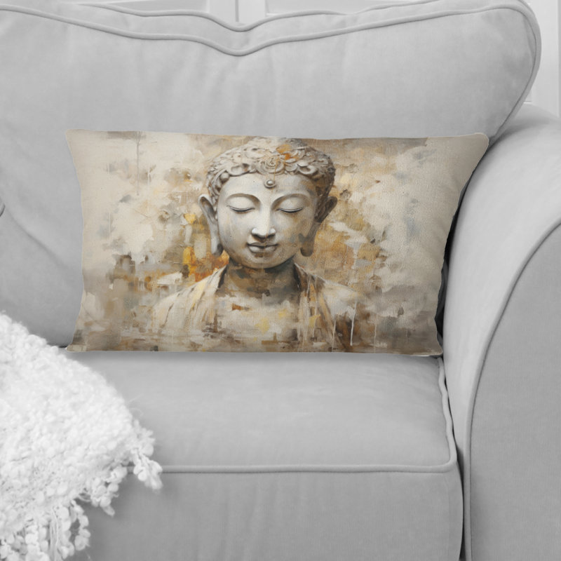 Statue simple bouddhisme II - coussin décoratif imprimé bouddhisme