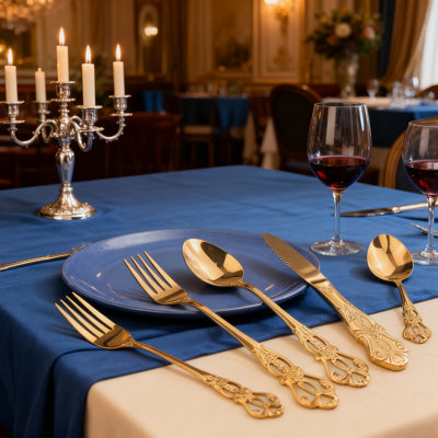 20-Piece Retro Royal Gold Silverware Set With Gift Box, Stainless Steel Flatware Set For 4 People, Elegant Mirror Polished Cutlery Utensils For Formal Dining And Special Occasions