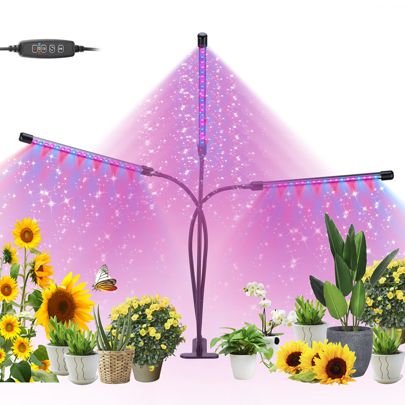 Spectre rouge / bleu / mauve avec pince pour plantes d'intérieur 3 lumières DEL