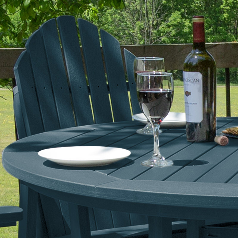 Anette 4-Person 48" Round, Counter-Height Dining Set, Nantucket Blue