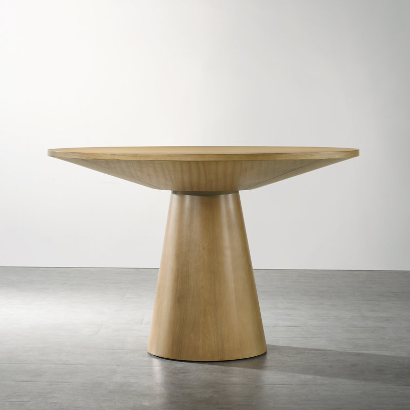 Table de salle à manger à piédestal de 59 po Jennea, Driftwood, 31" H x 47.25" W x 47.25" D