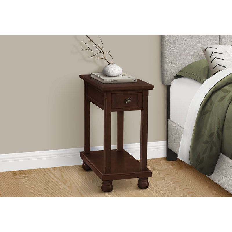 Table d'appoint avec tiroir et tablette, idéale pour la chambre à coucher
