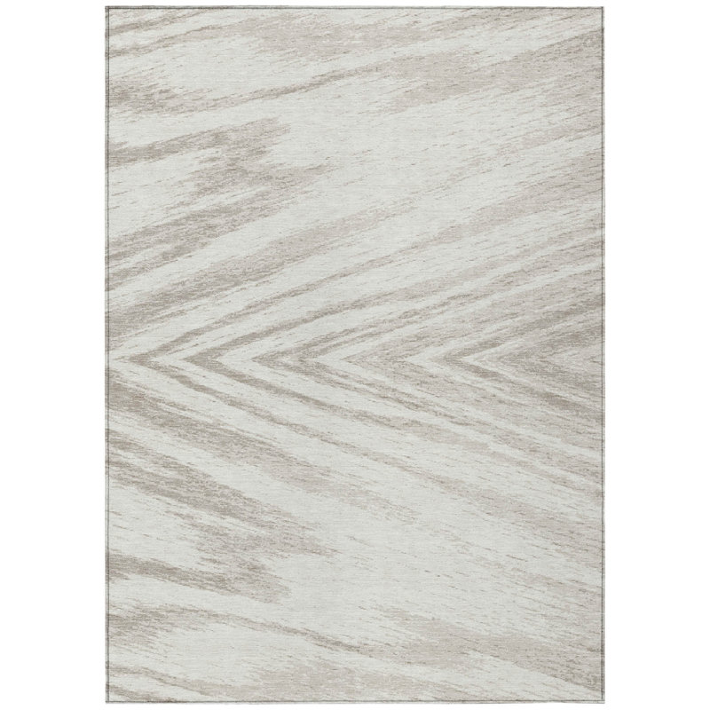 Tapis extérieur lavable abstrait ivoire et beige 3 pi x 5 pi