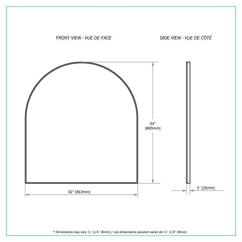 Germin Metal Wall Mirror, 34''H x32''W