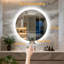 Round Lighted Wall Mounted Bathroom Mirror-1381040259