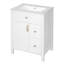 Meuble-lavabo de 24 po avec lavabo encastré en céramique, portes à fermeture en douceur, rangement intelligent pour les serviettes et poignées en alliage d'aluminium à double fonction avec pied en bois massif