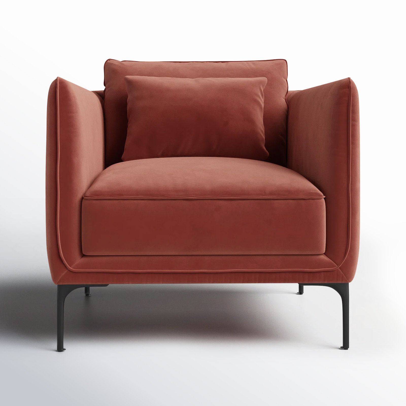 Rae Linen Armchair, Falkirk Reddish Brown Velvet