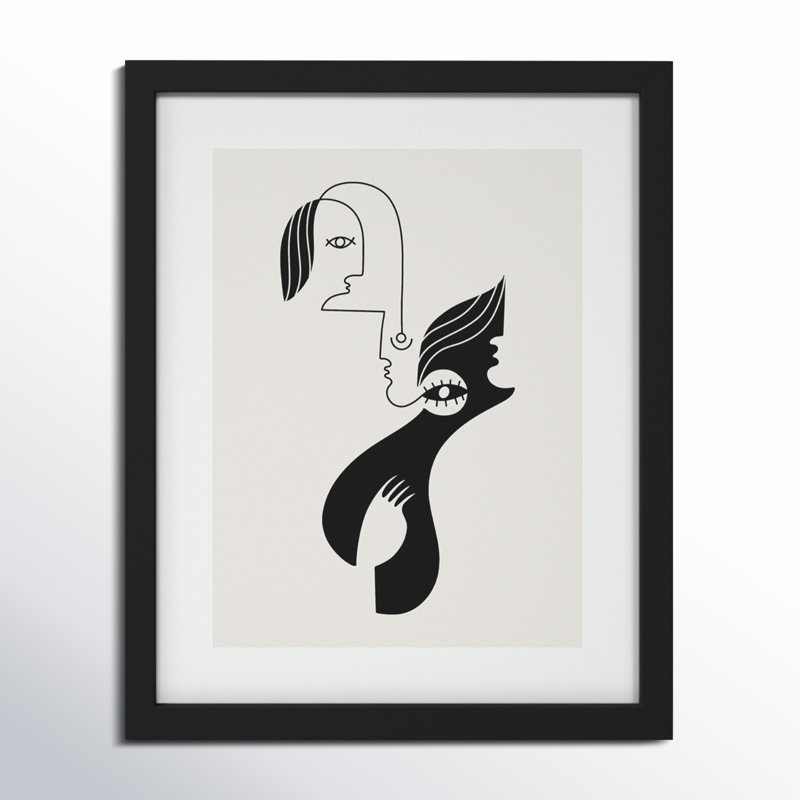 Past Past - Reproduction d'art graphique sur papier encadré, Cadre noir, H 21 po x l 17 po