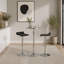 Table de bar ronde contemporaine réglable en argent