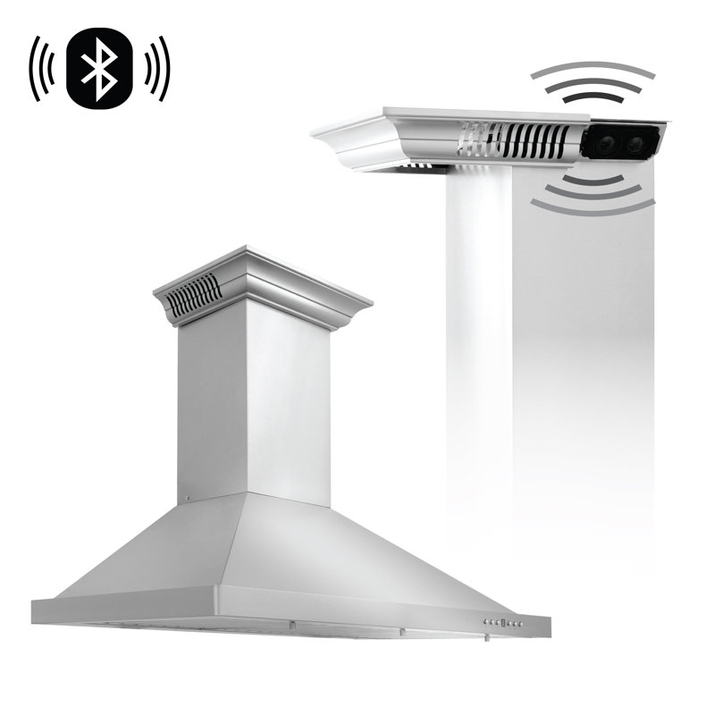 30" Crown Sound 400 CFM Ducted Wall Mount Range Hood with Wi-Fi, Stainless Steel