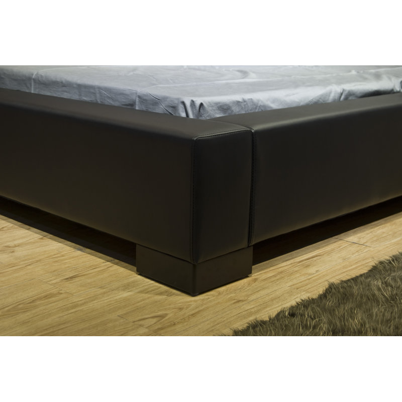 Upholstered Platform Bed, California King, Black