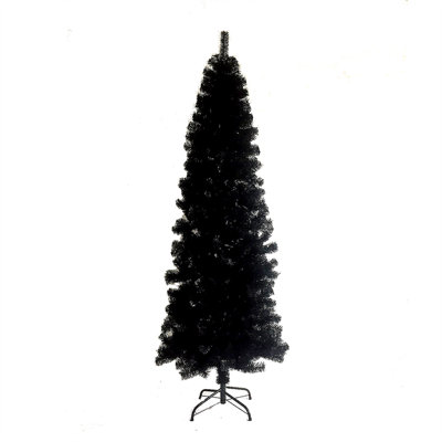 Arbre de Noël artificiel noir 7,5 pi