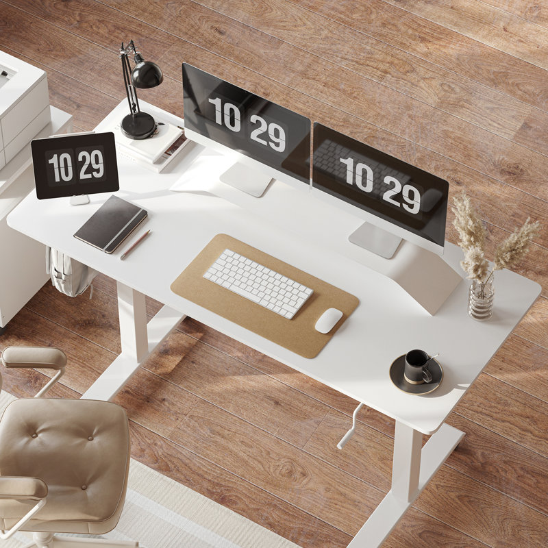 Bureau pour travailler debout à hauteur réglable, Blanc / blanc