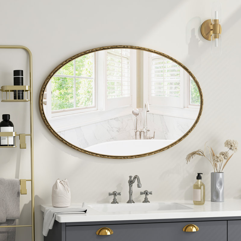 Miroir rétro en fer, effet antique, effet mural, Doré