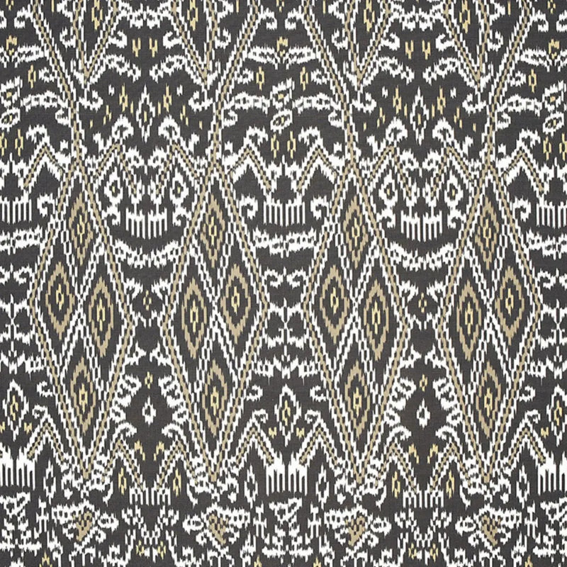 Maya Ikat Print Fabric, Ash