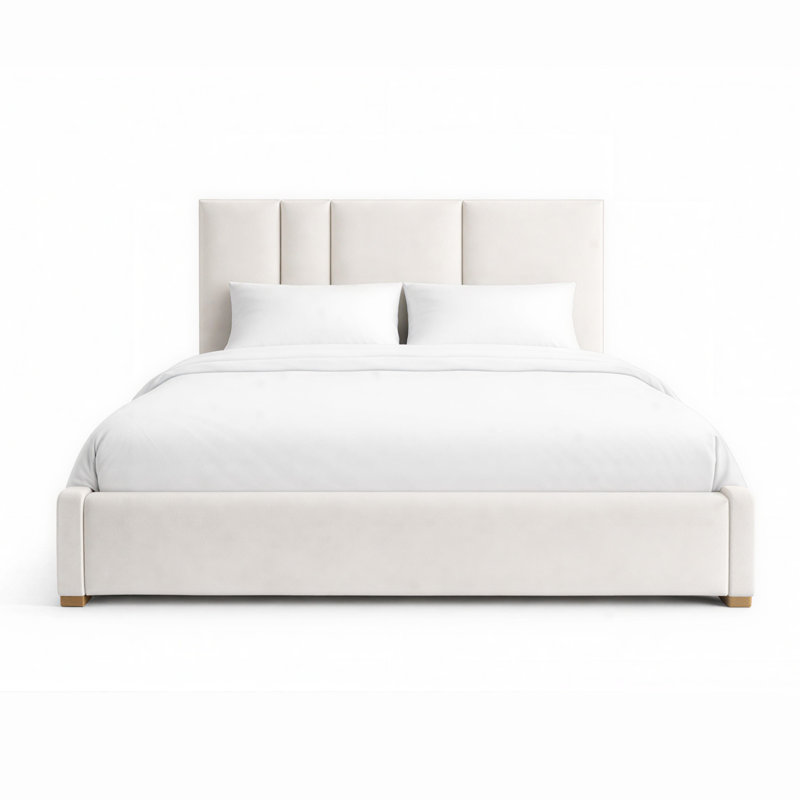 Upholstered Bed, Cream, Full