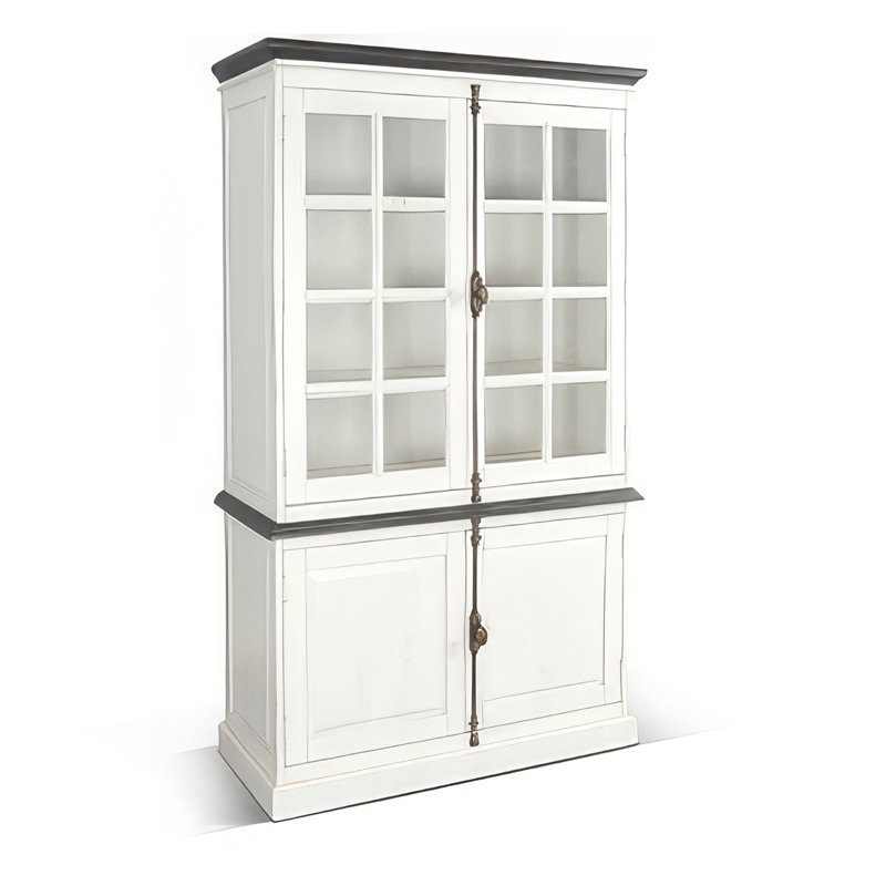 Buffet et huche Orso Accent, 2 portes vitrées, tablettes, blanc