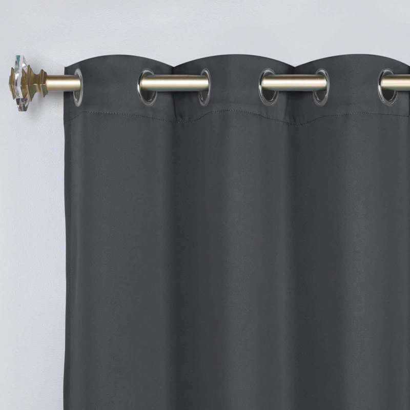Paire de rideaux obscurcissant avec œillets Millendon, Gris, L 42 po x L 63 po