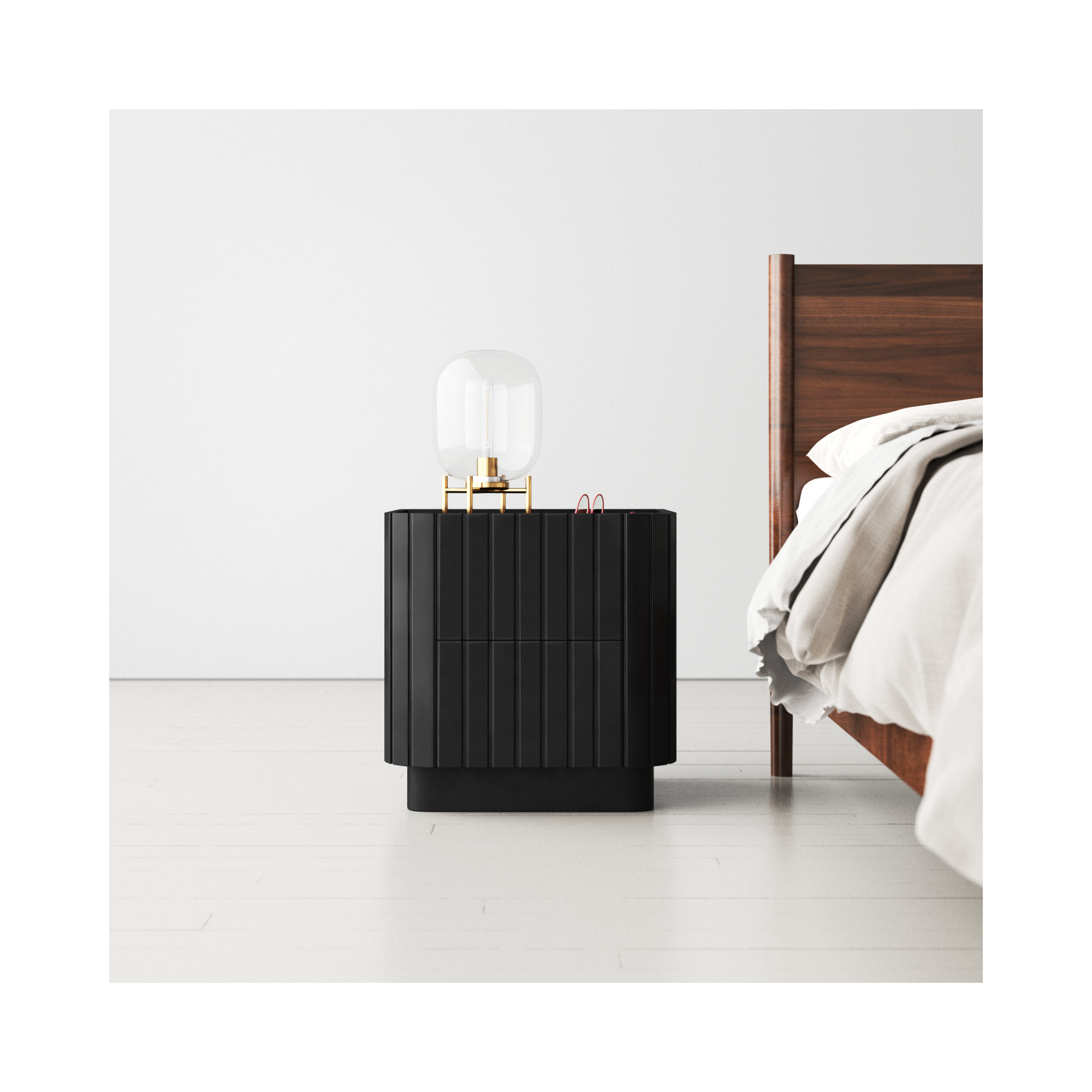 Daley 2 - Drawer Nightstand, Black