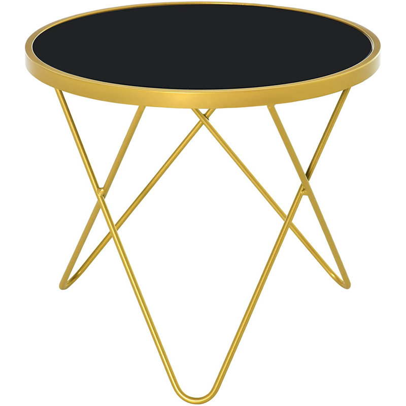 Lyall Glass Top Frame End Table, Silver