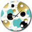 Or et cercles bleus - horloge murale moderne Mid-Century-40743786