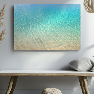 Impression sur toile tropicale transparente turquoise, eau de mer et plage de sable tropicale pour le salon, la chambre à coucher, le bureau, le couloir, le vestibule, le mur de la galerie et la décoration intérieure moderne