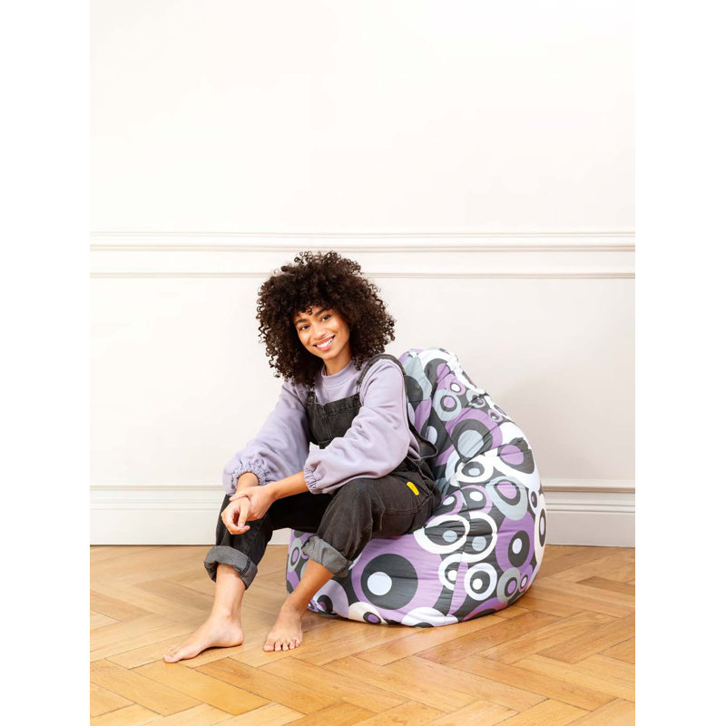 Cotton Bean Bag Chair & Lounger, Lila