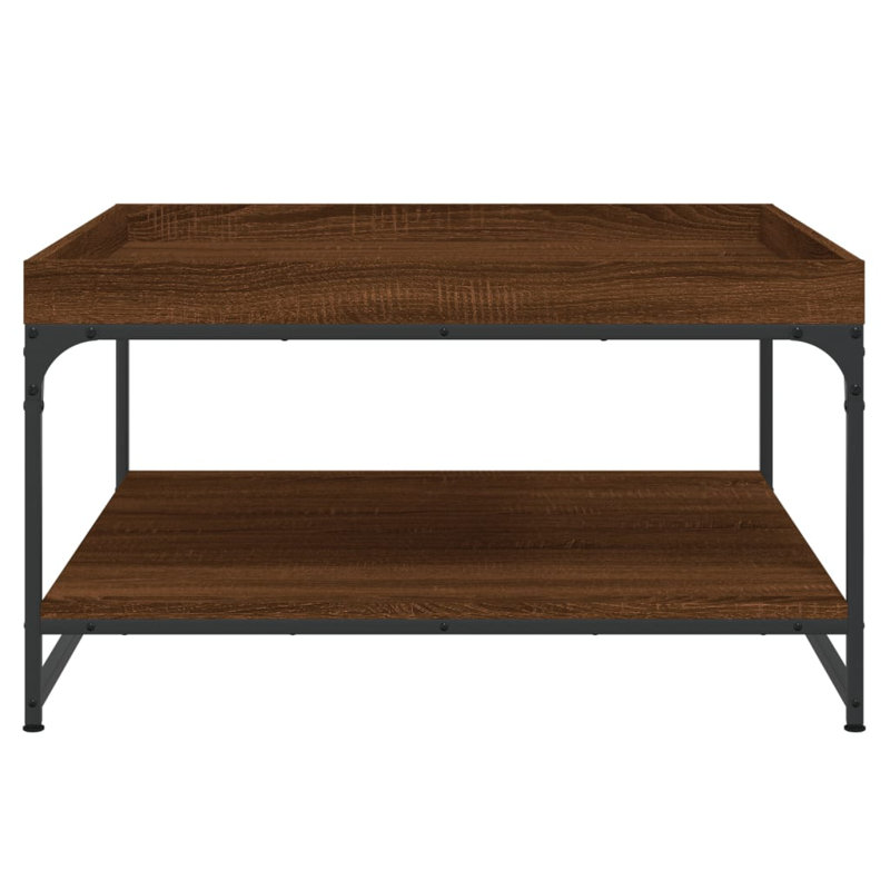Eichorn Four Leg Coffee Table with Storage, Smoked Oak, 45cm H x 80cm L x 80cm W