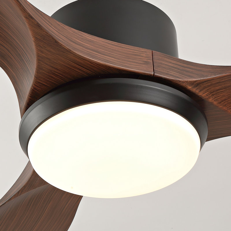 Modern Ceiling Fan With Light 3 ABS  Blades Remote Control Reversible DC Motor With Dimmable LED, 52.03" Wide